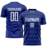 Maillot de football personnalisé blanc-bleu marine par sublimation Maillot de football personnalisé blanc-bleu marine par sublimation