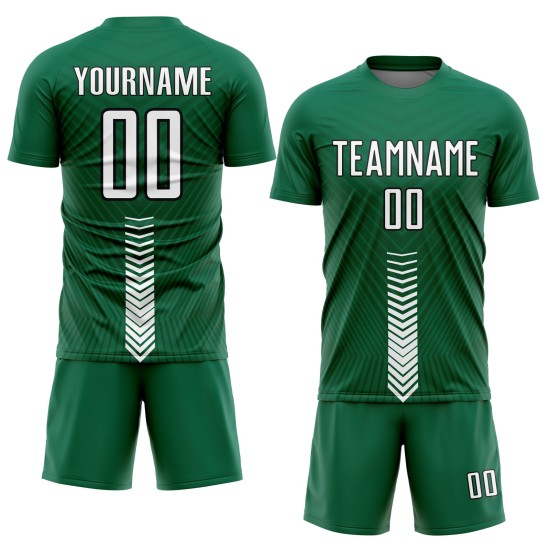 Maillot de football blanc et noir Kelly Shapes personnalisé Green Arrow, sublimation