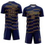 Maillot de football jaune Custom Lines, sublimation bleu marine
