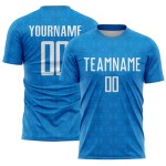 Maillot de football à formes géométriques, bleu et noir, sublimation personnalisée