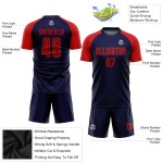 Maillot de football personnalisé à sublimation rouge marine