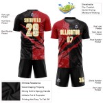 Maillot à gratter blanc motif graffiti sublimation personnalisé rouge-jaune noir uniforme de football