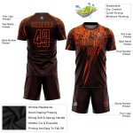 Maillot de football personnalisé à sublimation, uniforme marron, orange