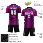 Maillot de football personnalisé à sublimation violet, blanc et rose
