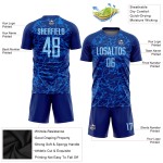 Maillot de football bleu léger à sublimation, maillot royal personnalisé