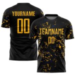 Maillot de football abstrait personnalisé par sublimation, fragment, noir et or, Royal Art