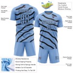Maillot de football personnalisé à pois et lignes lumineuses, sublimation, bleu, noir
