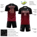 Maillot de football personnalisé noir cramoisi-crème, uniforme de sublimation