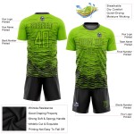 Maillot de football personnalisé à sublimation noir et vert fluo