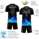 Maillot de sublimation Flame personnalisé uniforme de football blanc noir Maillot de sublimation Flame personnalisé uniforme de football blanc noir