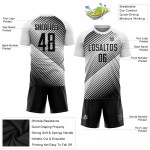 Maillot de football blanc personnalisé noir-gris, sublimation