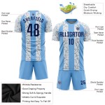 Maillot de football léger personnalisé à sublimation bleu marine et blanc