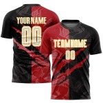 Maillot à gratter blanc motif graffiti sublimation personnalisé rouge-jaune noir uniforme de football