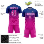 Maillot de football personnalisé à sublimation rose foncé et blanc Maillot de football personnalisé à sublimation rose foncé et blanc