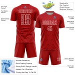 Maillot de football rouge uniforme blanc personnalisé par sublimation
