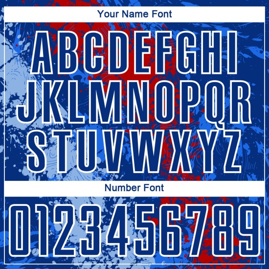Maillot de football personnalisé Art Blue Splatter, sublimation, Royal Dripping, rouge-clair