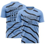 Maillot de football personnalisé à pois et lignes lumineuses, sublimation, bleu, noir