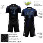 Maillot de football léger personnalisé bleu royal, noir sublimé Maillot de football léger personnalisé bleu royal, noir sublimé
