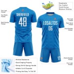 Maillot de football à formes géométriques, bleu et noir, sublimation personnalisée
