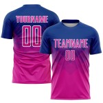 Maillot de football personnalisé à sublimation rose foncé et blanc Maillot de football personnalisé à sublimation rose foncé et blanc