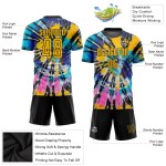 Maillot de football personnalisé avec sublimation or-noir