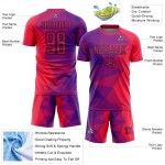 Maillot de football à sublimation géométrique, rouge et noir, violet, personnalisé Maillot de football à sublimation géométrique, rouge et noir, violet, personnalisé