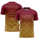 Maillot de football uniforme sublimé personnalisé cramoisi vieil or