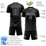Maillot de football géométrique personnalisé, uniforme de sublimation blanc, noir Maillot de football géométrique personnalisé, uniforme de sublimation blanc, noir