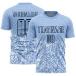 Maillot de football géométrique bleu et noir, uniforme, formes légères, sublimation personnalisée