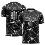 Maillot de football personnalisé à sublimation, blanc et noir
