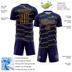 Maillot de football jaune Custom Lines, sublimation bleu marine