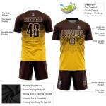 Maillot de football personnalisé marron-crème doré, sublimation