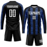 Maillot de football personnalisé par sublimation blanc-noir royal
