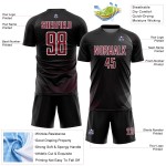 Maillot de football personnalisé à sublimation, blanc cramoisi, lignes géométriques noires
