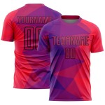 Maillot de football à sublimation géométrique, rouge et noir, violet, personnalisé Maillot de football à sublimation géométrique, rouge et noir, violet, personnalisé