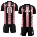 Maillot de football personnalisé à sublimation rose et noir, blanc, taille M Maillot de football personnalisé à sublimation rose et noir, blanc, taille M