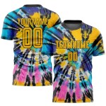 Maillot de football personnalisé avec sublimation or-noir
