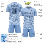 Maillot de football géométrique bleu et noir, uniforme, formes légères, sublimation personnalisée