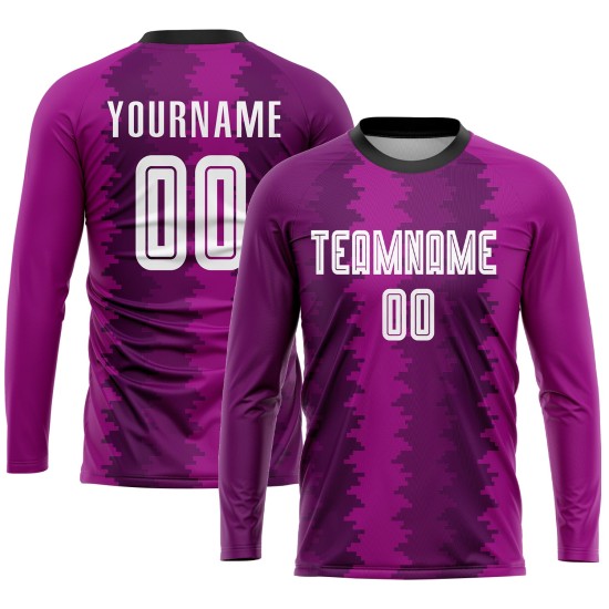 Maillot de football personnalisé à sublimation violet, blanc et rose