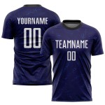 Maillot de football personnalisé à sublimation blanc-noir, violet foncé