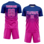 Maillot de football personnalisé à sublimation rose foncé et blanc Maillot de football personnalisé à sublimation rose foncé et blanc