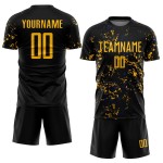 Maillot de football abstrait personnalisé par sublimation, fragment, noir et or, Royal Art
