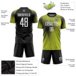 Maillot de football blanc et noir à sublimation dorée, uniforme personnalisé