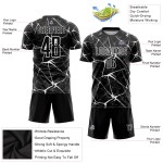Maillot de football personnalisé à sublimation, blanc et noir
