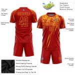 Maillot de football personnalisé rouge doré par sublimation