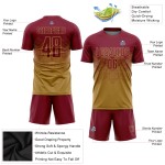 Maillot de football uniforme sublimé personnalisé cramoisi vieil or