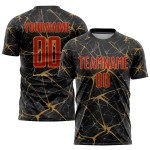 Maillot de football personnalisé à sublimation rouge et noir