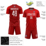 Maillot de football rouge et blanc personnalisé à sublimation