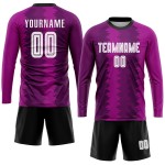 Maillot de football personnalisé à sublimation violet, blanc et rose