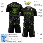 Maillot personnalisé à sublimation, uniforme de football néon noir vert